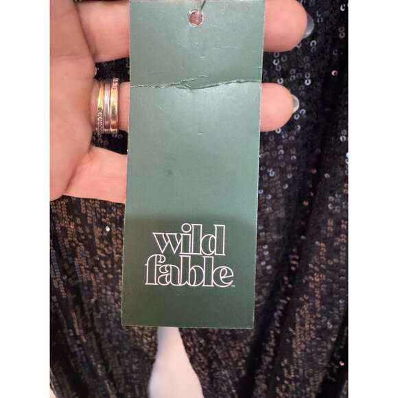 Wild & Fable Black Sequin Pants W/ Built-In Shorts NWT Size M - Picture 7 of 11